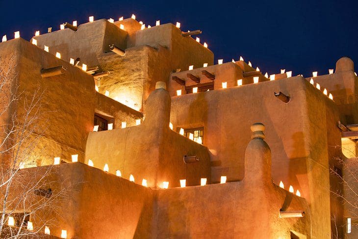 Santa Fe, New Mexico with luminarias